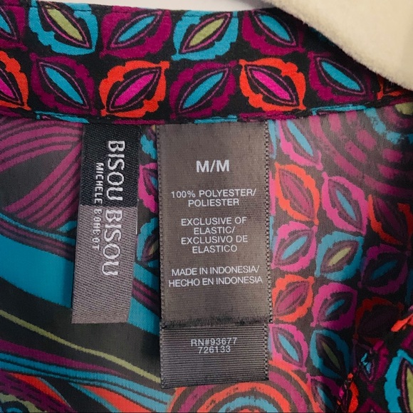 Bisou Bisou Sleeveless Patterned Blouse Medium - Picture 4 of 4